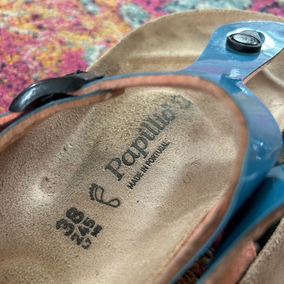 Birkenstock Papillio | Women's gentle blue Papillio Gizeh Platform Sandal, sz 8W - Picture 9 of 12